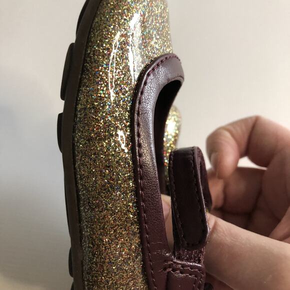 Gap Gold Glitter Mary Jane Flats Size 5 - Picture 4 of 8
